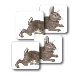 Thornback & Peel Rabbit & Cabbage Set of 4 Coasters- Melamine|Coasters
