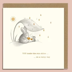 Ginger Betty Rabbit & Mouse Greeting Card- Greeting Cards