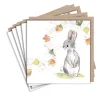 Paper Shed Design Rabbit and Leaves Set of 5 Notecards- Greeting Cards