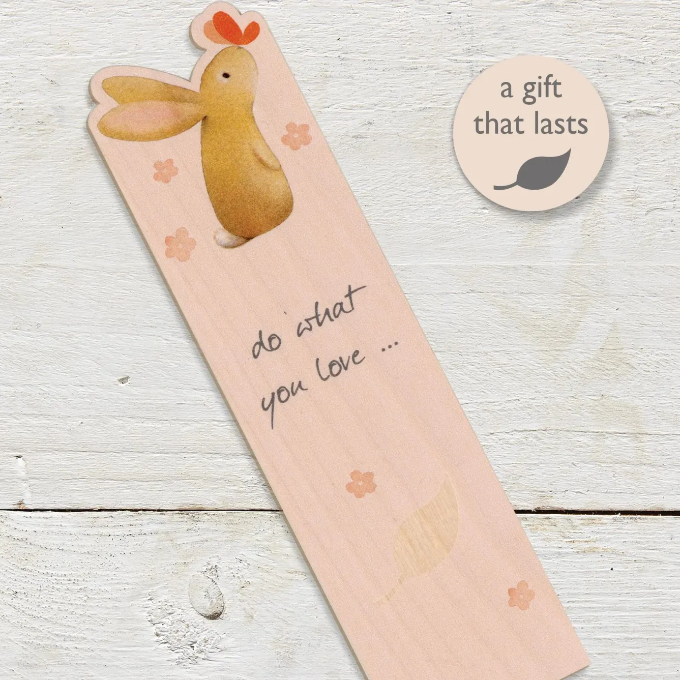 Ginger Betty Rabbit Do What You Love Wooden Book Mark- Books