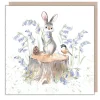 Paper Shed Design Rabbit on Tree Stump with Bluebells Greetings Card- Greeting Cards