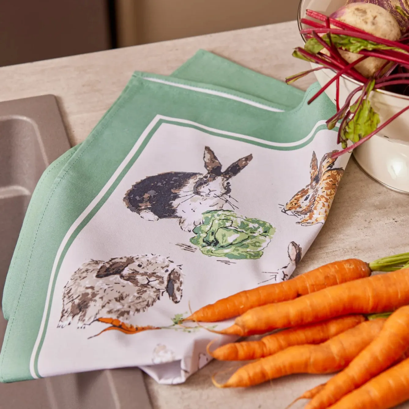 Ulster Weavers Rabbit Patch Tea Towel- Easter|Tea