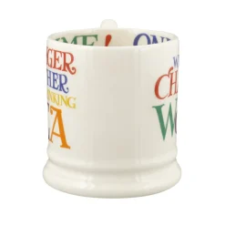 Emma Bridgewater Rainbow Toast Change The World  1/2 Pint Mug- Whimsical|Bright Colors