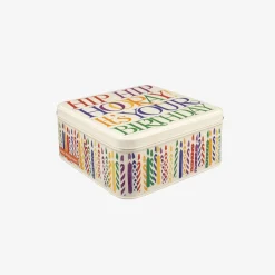 Emma Bridgewater Rainbow Toast Happy Birthday Square Tin- Novelty|Storage
