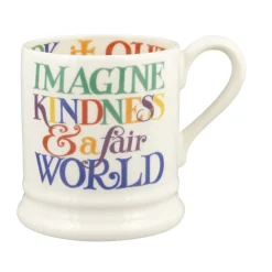 Emma Bridgewater Rainbow Toast Kindness & A Fair World 1/2 Pint Mug- Whimsical|Bright Colors
