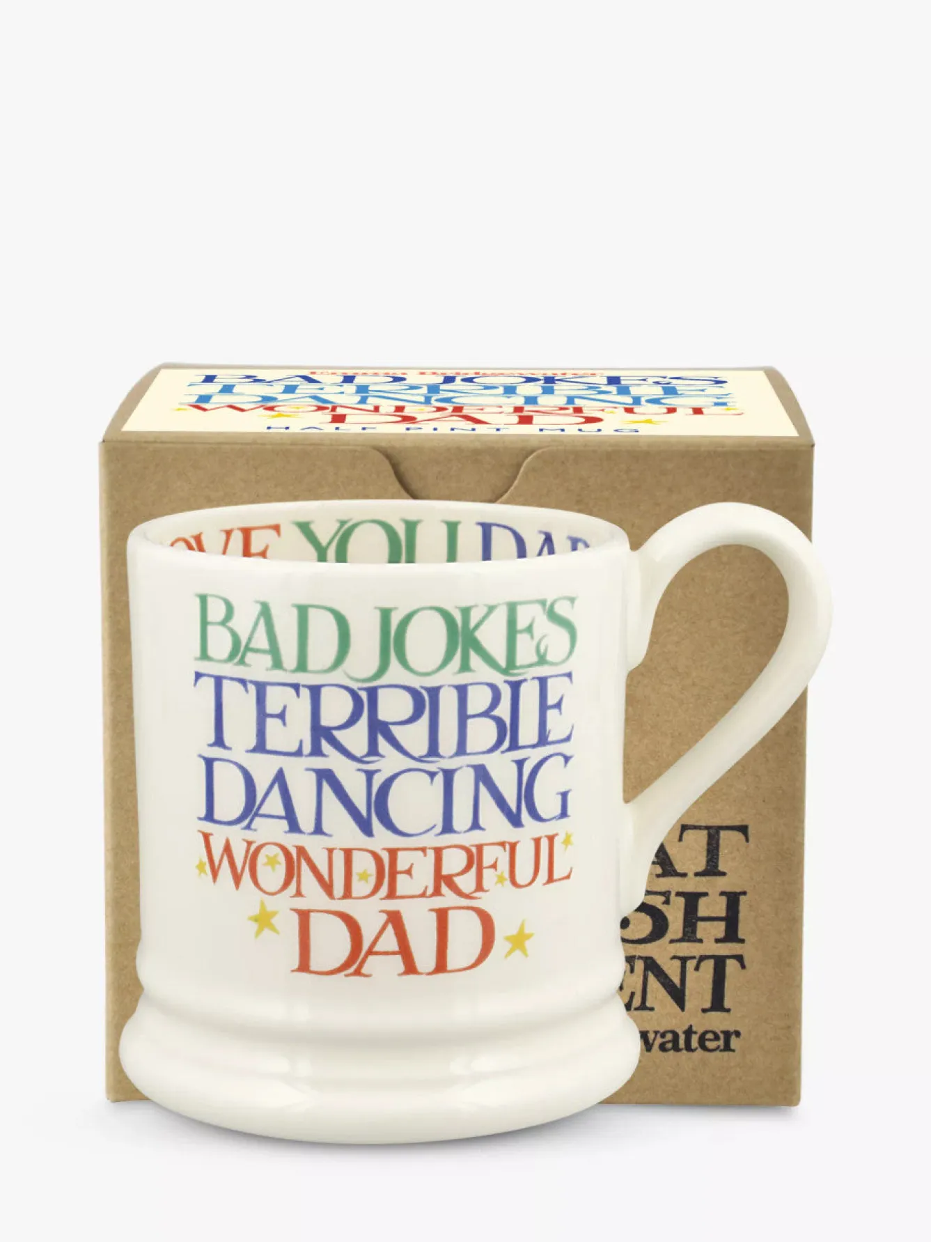 Emma Bridgewater Rainbow Toast Wonderful Dad 1/2 Pint Mug Boxed- Valentine's Day|Whimsical