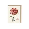 Laura Stoddart Red & White Dahlia You're Fabulous Greetings Card- Greeting Cards