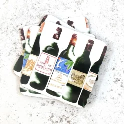 Corinne Alexander Red Bordeaux Coaster Set by- Father's Day|Coasters