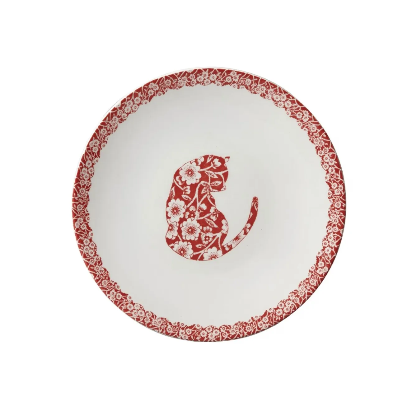 Burleigh Red Calico Cats Cereal Bowl- Bowls & Dishes