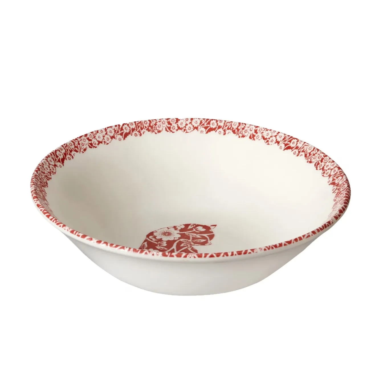 Burleigh Red Calico Cats Cereal Bowl- Bowls & Dishes