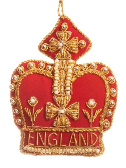 St. Nicolas Red England Crown Decoration- Royal|Christmas Decorations
