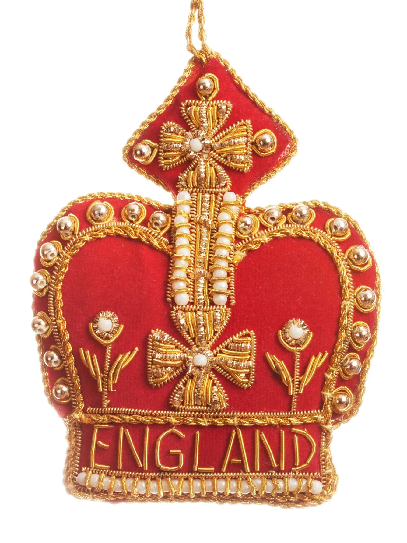 St. Nicolas Red England Crown Decoration- Royal|Christmas Decorations