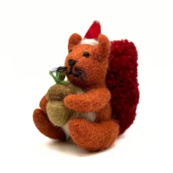 Amica Felt Red Squirrel with Acorn Felt Decoration- Christmas Decorations|Christmas