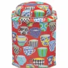 Elite Tins Red Teacup Dome Lid Wavy Caddy- Tea|Tea Caddies