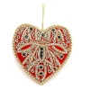 Tinker Tailor Red Velvet Crystal Heart Decoration by London- Christmas Decorations|Seasonal Decor