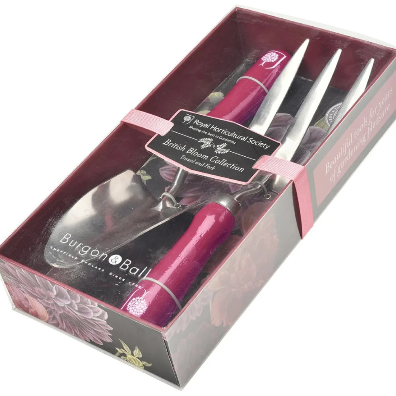 Burgon & Ball RHS British Bloom Trowel and Fork Gift Box- Gardening