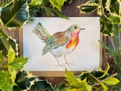 Jen Winnett Robbie the Robin Blank Greetings Eco Card- Greeting Cards