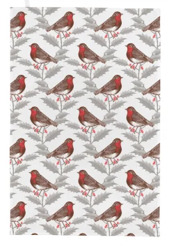 Thornback & Peel Robin & Holly Tea Towel- Tea|Tea Towels