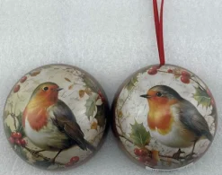Elite Tins Robin Nostalgia Bauble- Christmas|Seasonal
