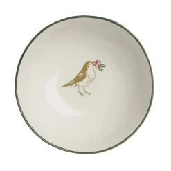 Sophie Allport Robins Stoneware Nibbles Bowl- Christmas|Bowls & Dishes