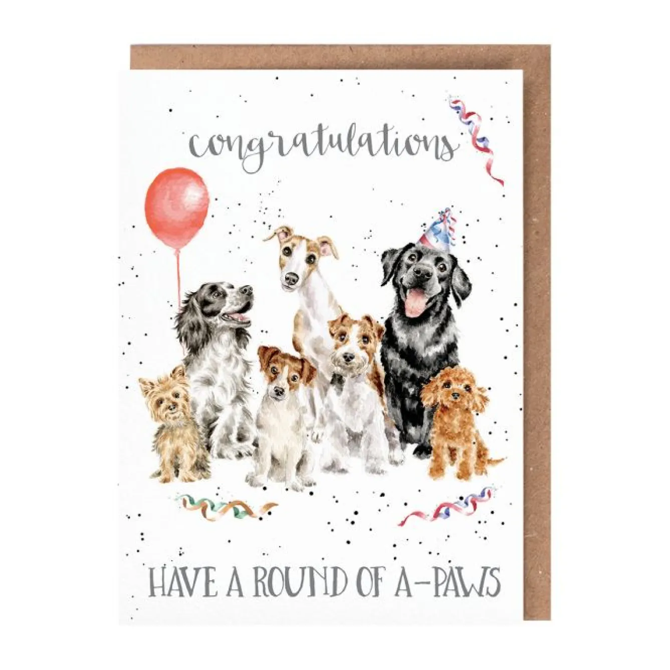 Wrendale Designs 'Round of A-Paws' Birthday' Dog Congratulations Greetings Card- Greeting Cards