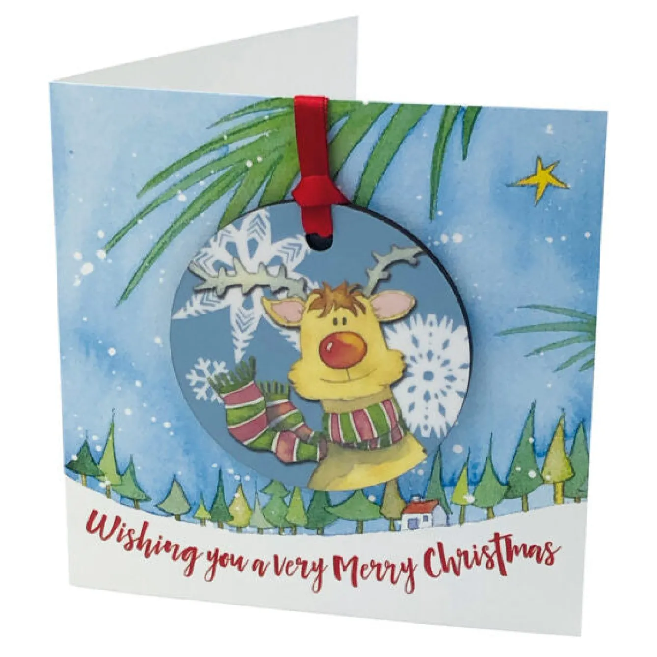 Emma Ball Rudolph Melamine Bauble Card- Christmas Decorations|Christmas Cards