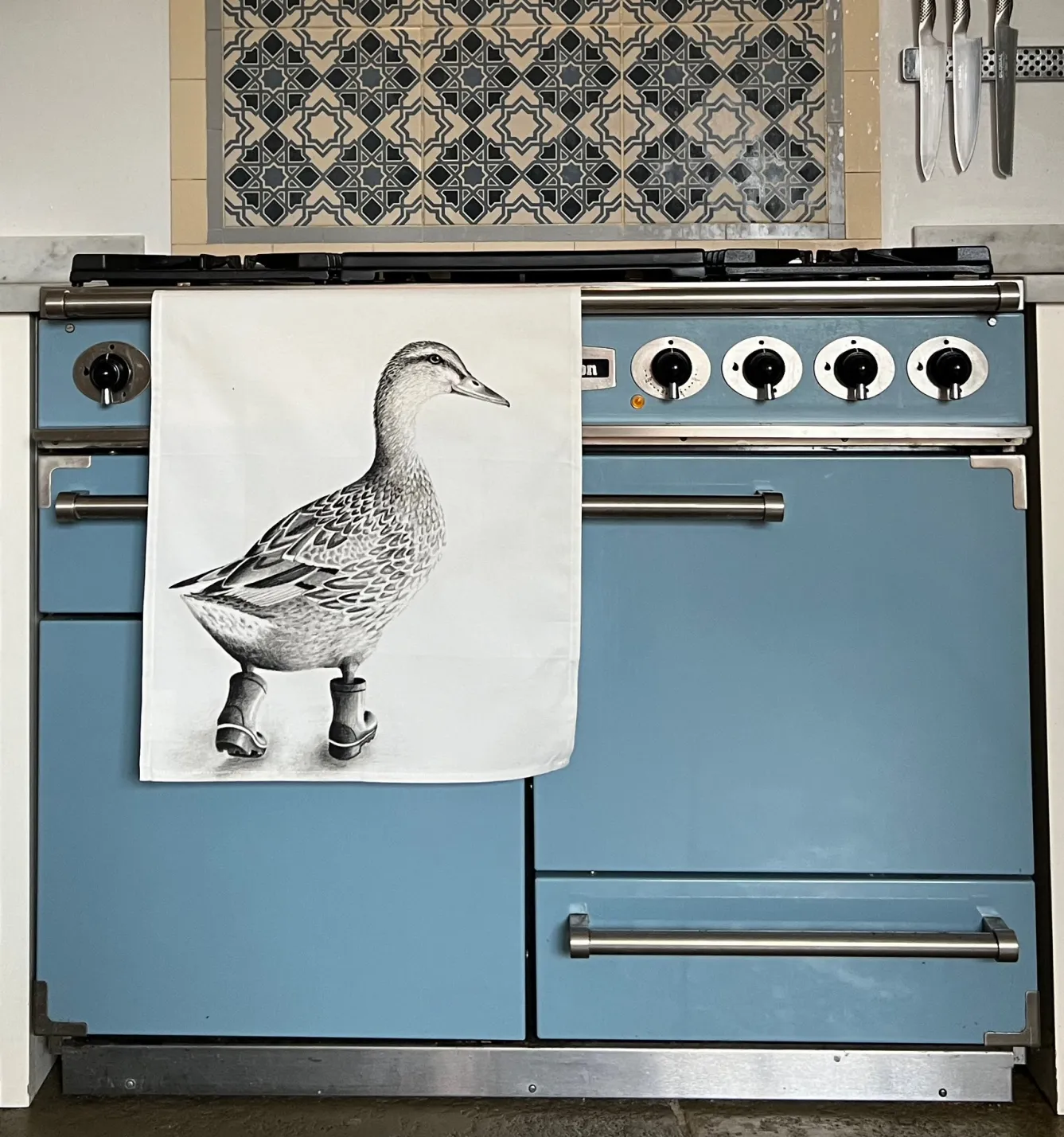Katherine Sheard Designs Runaway Duck Tea Towel- Tea|Tea Towels