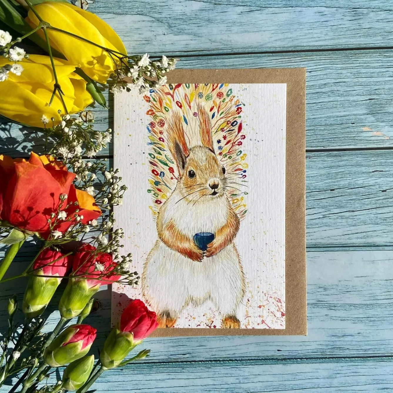 Jen Winnett Sammy the Squirrel Eco-Card- Greeting Cards