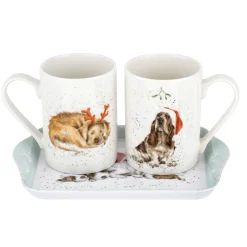 Wrendale Designs 'Santa Paws'  Mug & Tray Set- Pets|Pets