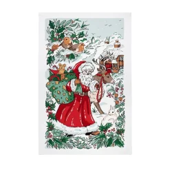 Ulster Weavers Santa Scene Recycled Cotton Tea Towel- Christmas|Tea