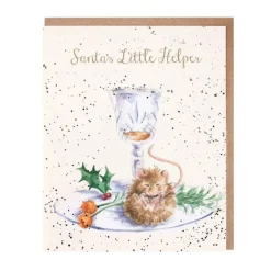 Wrendale Designs 'Santa's Little Helper' Christmas Greetings Card- Greeting Cards