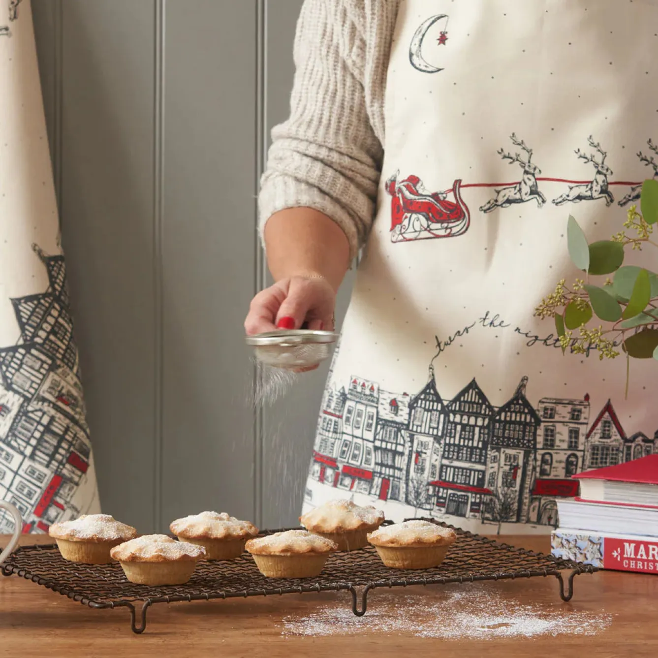 Victoria Eggs Santa's Sleigh Apron- Aprons