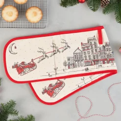 Victoria Eggs Santa's Sleigh Double Oven Glove- Christmas|Oven Gloves/Mitts