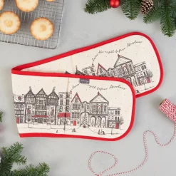 Victoria Eggs Santa's Sleigh Double Oven Glove- Christmas|Oven Gloves/Mitts