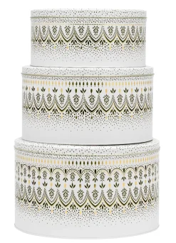 Sara Miller London Sara Miller Artisanne Noir Set of 3 Round Cake Tins- Storage Caddies|Storage