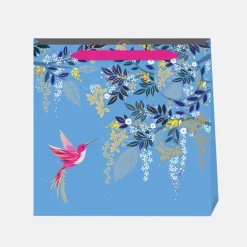 Penny Kennedy Sara Miller Blue Hummingbird Medium Gift Bag- Stationery