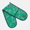 Sara Miller London Sara Miller Chelsea Green Birds Double Oven Glove- Tea|Tea