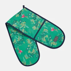 Sara Miller London Sara Miller Chelsea Green Birds Double Oven Glove- Tea|Tea