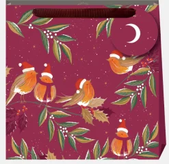 Penny Kennedy Sara Miller Robin Chorus Berry Large Gift Bag- Christmas