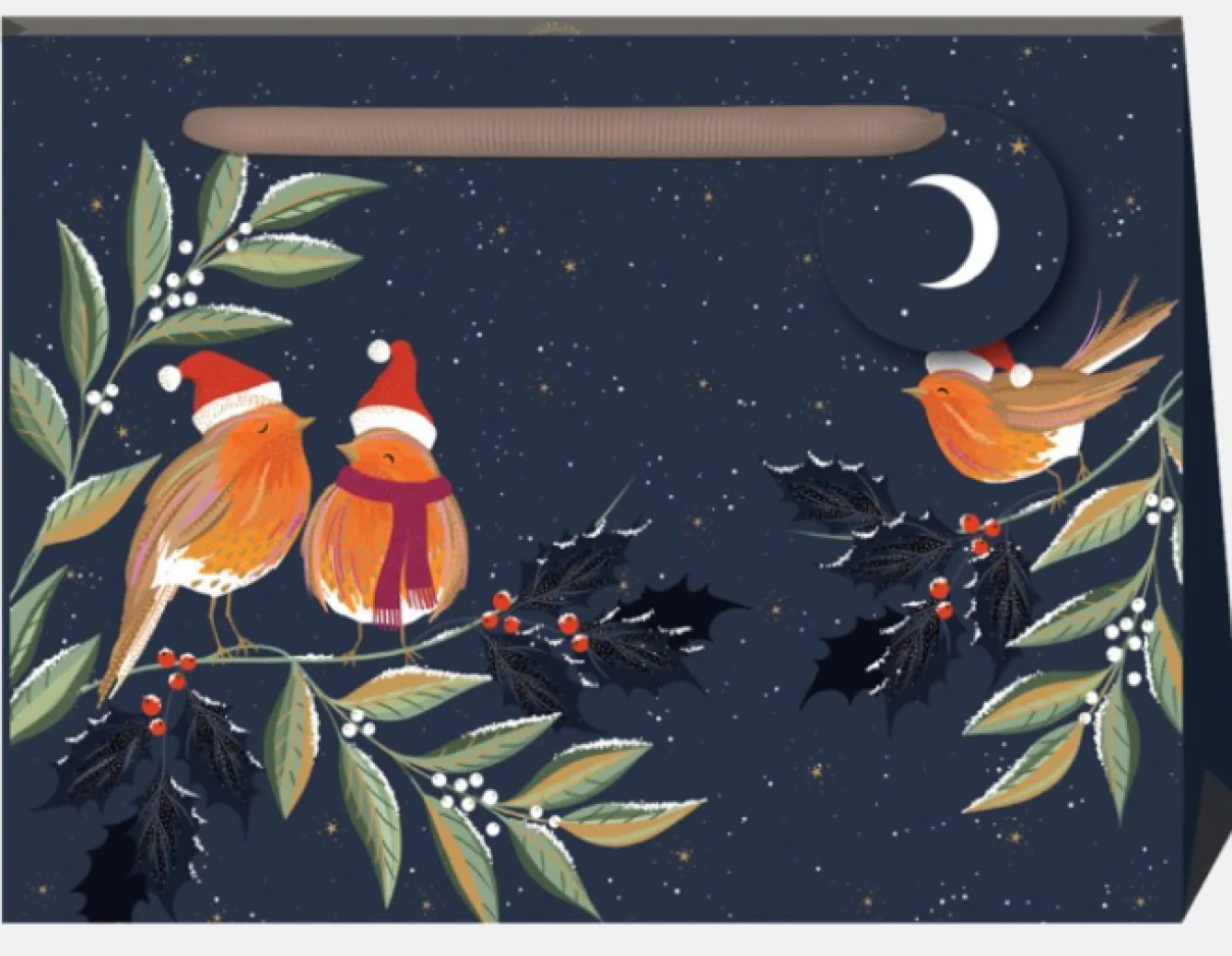 Penny Kennedy Sara Miller Robin Chorus Midnight Shopper Gift Bag- Christmas