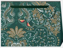 Penny Kennedy Sara Miller Robin Filigree Deep Emerald Shopper Gift Bag- Christmas