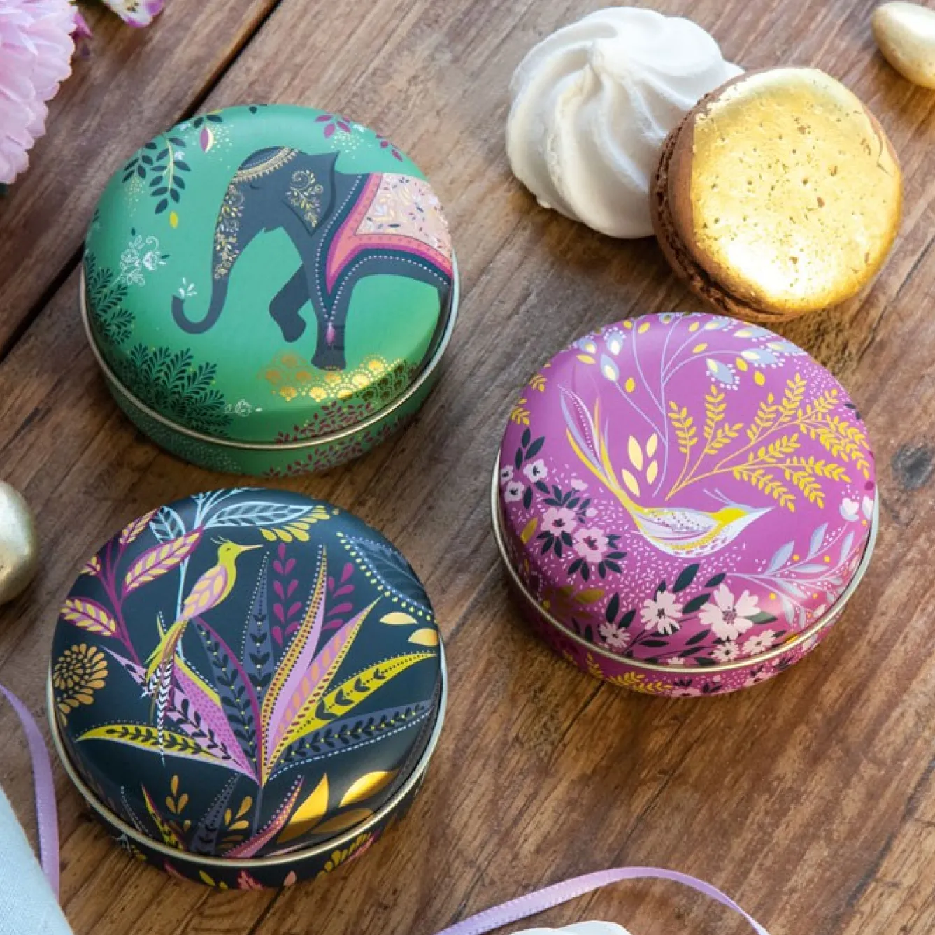 Sara Miller London Sara Miller Small Round Tins- Novelty|Storage