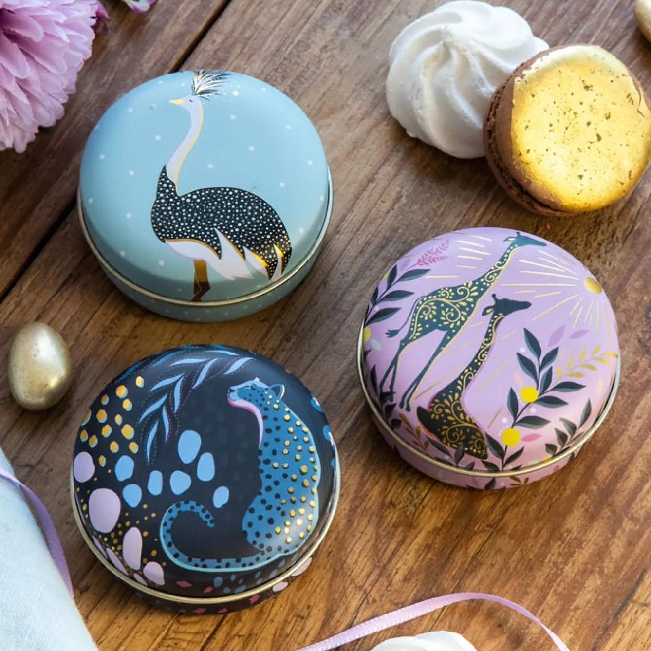 Sara Miller London Sara Miller Small Round Tins- Novelty|Storage