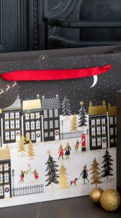 Penny Kennedy Sara Miller Winter Rooftops Shopper Gift Bag- Christmas