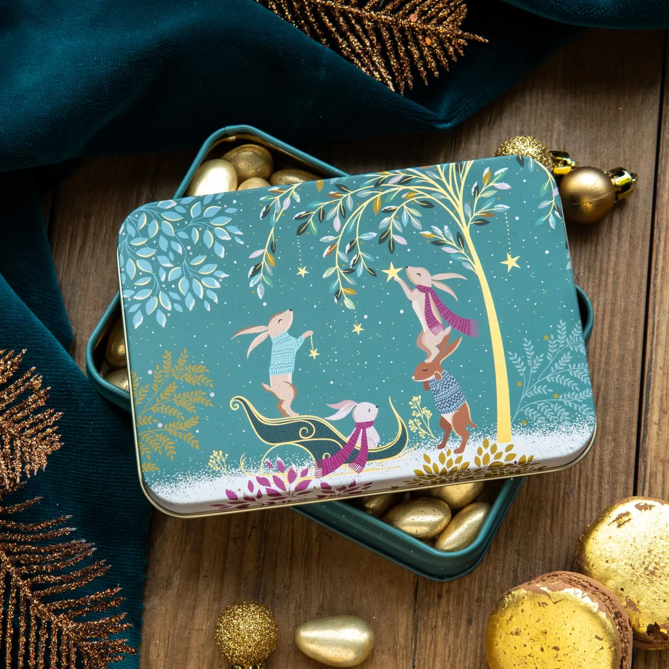 Sara Miller London Sara Miller Woodland Tales Small Rectangular Tin- Christmas|Seasonal
