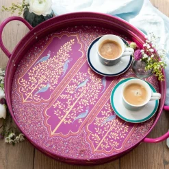 Sara Miller London Scalloped Archways Large Handled Tray- Trays|Trays