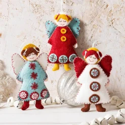 Corinne Lapierre Scandinavian Angels Wool Mix Felt Craft Kit- Seasonal Decor|Crafts