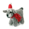 Amica Felt Schnauzer with Hat and Scarf Felt Decoration- Christmas Decorations|Seasonal Decor
