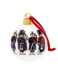 Alison Gardiner Scottish Pipers Bauble Boxed- Christmas Decorations|Seasonal Decor
