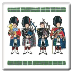 Alison Gardiner Scottish Pipers Coaster- Coasters